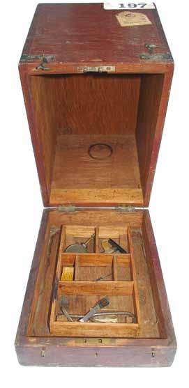 The heavy, early box with hollow mahogany base and accessory tray